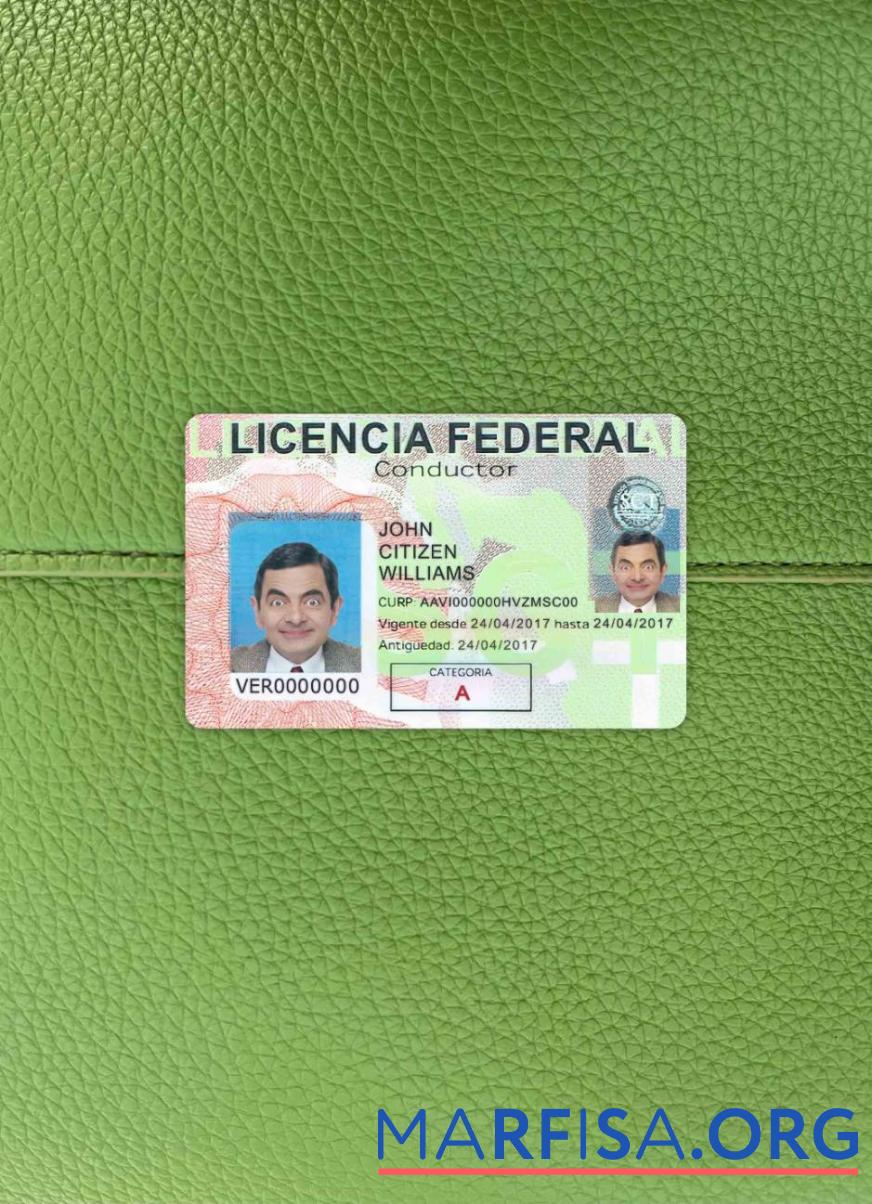 Downloadable Mexico driving license photolook download for verification